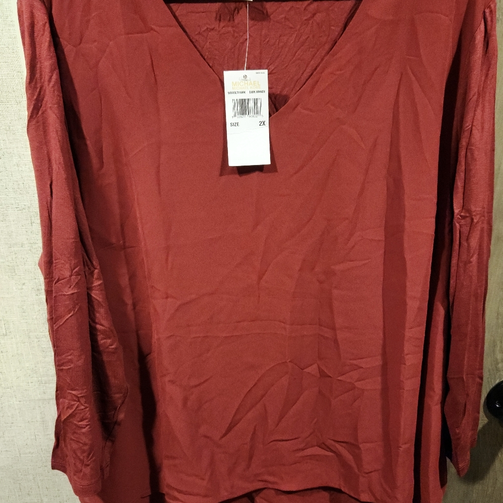 2X Michael Kors Blouse Burgundy